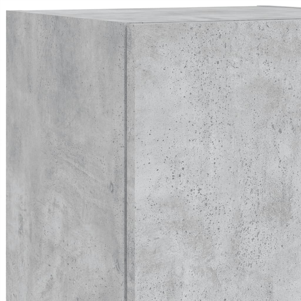 8 Piece TV Wall Cabinet Set with LED Lights Concrete Grey
