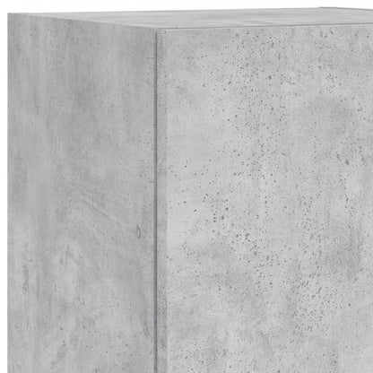 8 Piece TV Wall Cabinet Set with LED Lights Concrete Grey