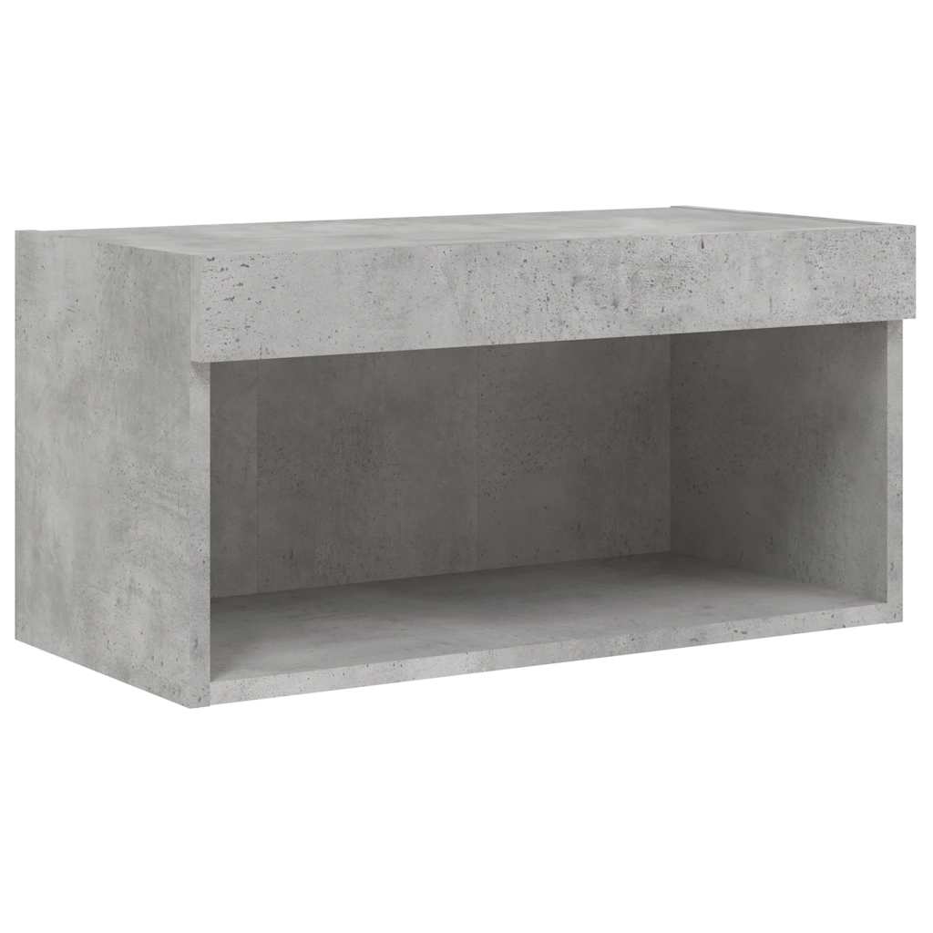 6 Piece TV Wall Cabinet Set with LED Lights Concrete Grey