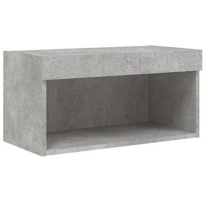 6 Piece TV Wall Cabinet Set with LED Lights Concrete Grey