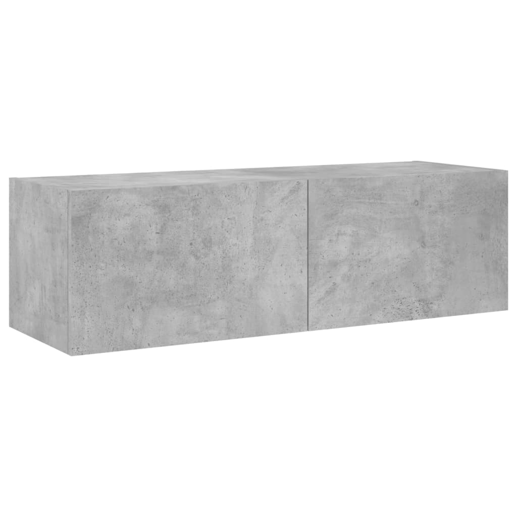 5 Piece TV Wall Cabinets with LED Lights Concrete Grey