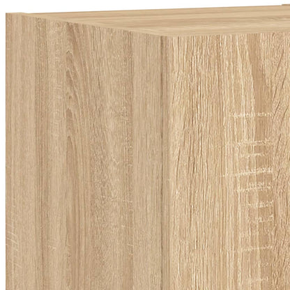 3 Piece TV Wall Cabinets with LED Lights Sonoma Oak