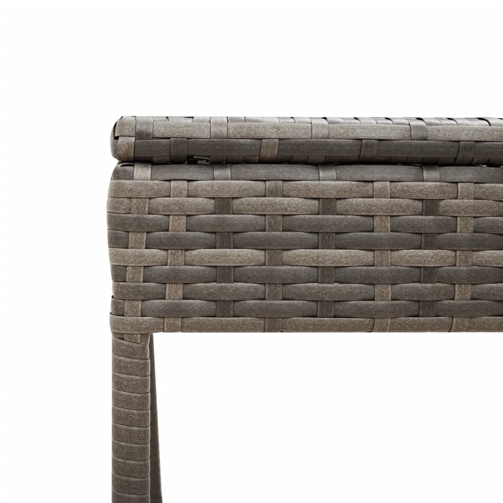 Sun Loungers 2 pcs with Table Gray Poly Rattan