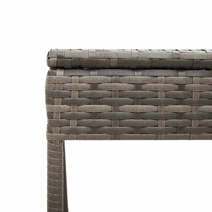 Sun Loungers 2 pcs with Table Gray Poly Rattan