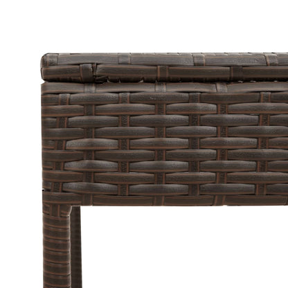 Sun Loungers 2 pcs with Table Brown Poly Rattan