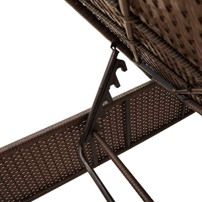 Sun Lounger with Cushion Brown Poly Rattan