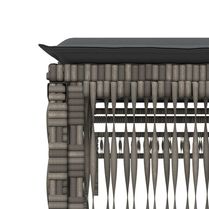 Sun Lounger with Cushion Gray Poly Rattan