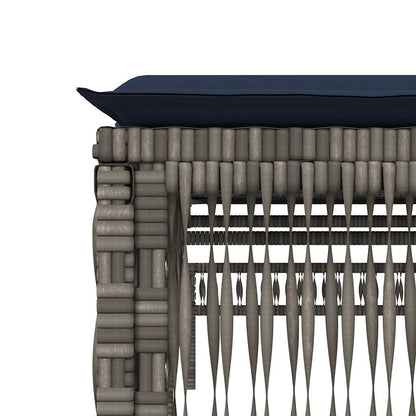 Sun Lounger with Cushion Grey Poly Rattan