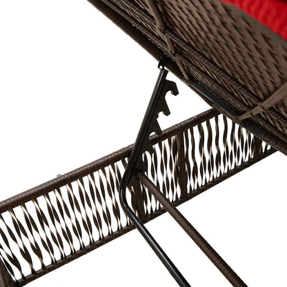 Sun Lounger with Cushion Brown Poly Rattan