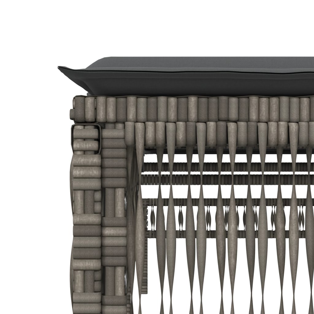 Sun Loungers 2 pcs with Table Gray Poly Rattan