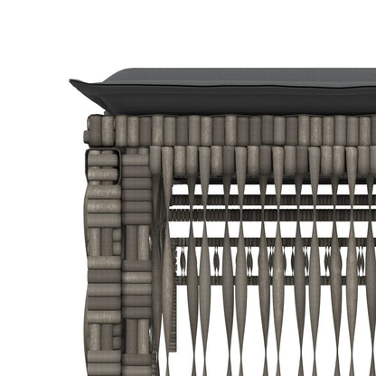 Sun Loungers 2 pcs with Table Gray Poly Rattan