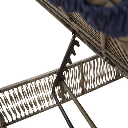 Sun Loungers 2 pcs with Table Grey Poly Rattan