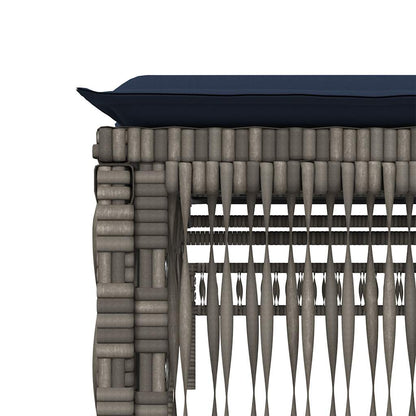 Sun Loungers 2 pcs with Table Grey Poly Rattan