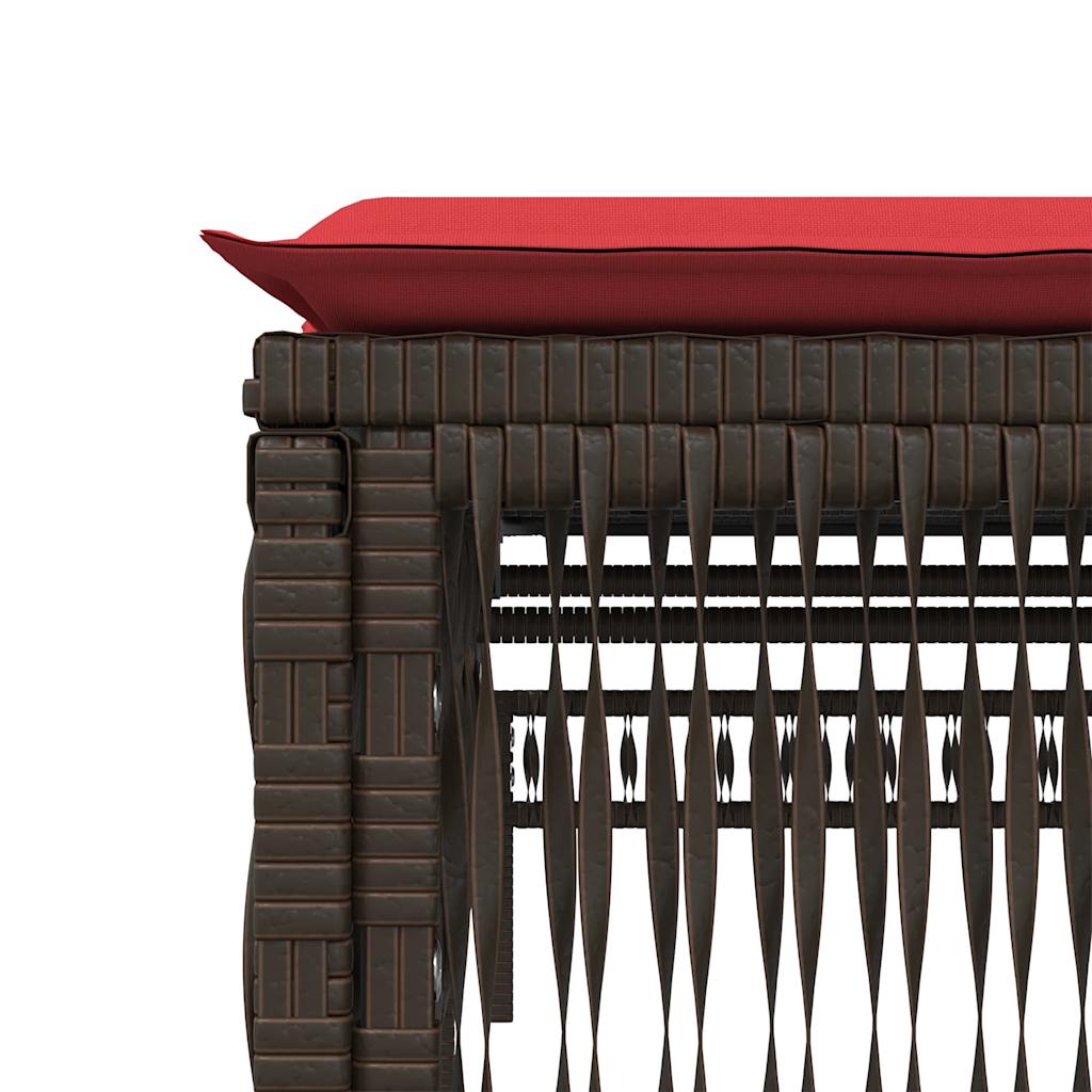 Sun Loungers 2 pcs with Table Brown Poly Rattan