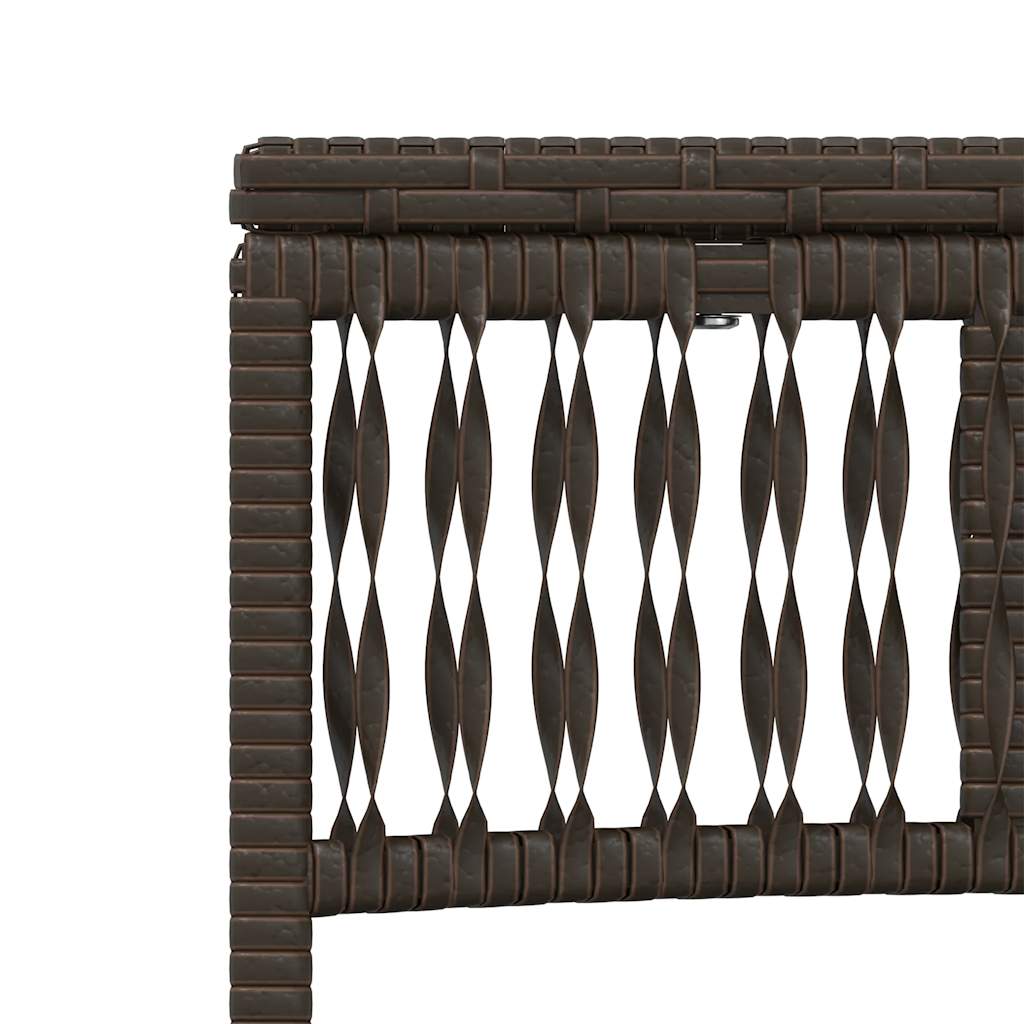 Sun Loungers 2 pcs with Table Brown Poly Rattan