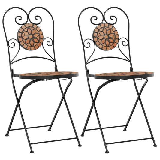 Folding Chairs 2 pcs Terracotta Ceramic