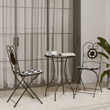 Bistro Chairs Foldable 2 pcs Black and White Ceramic