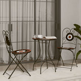 Bistro Chairs Foldable 2 pcs Terracotta and White Ceramic