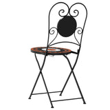 Bistro Chairs Foldable 2 pcs Terracotta and White Ceramic