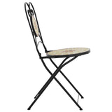 Bistro Chairs Foldable 2 pcs Terracotta and White Ceramic