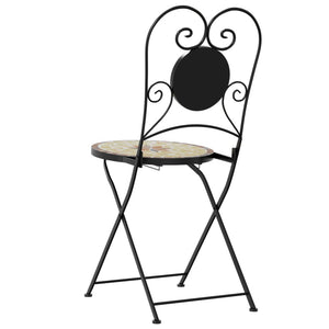 Bistro Chairs Foldable 2 pcs Terracotta and White Ceramic