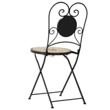 Bistro Chairs Foldable 2 pcs Terracotta and White Ceramic