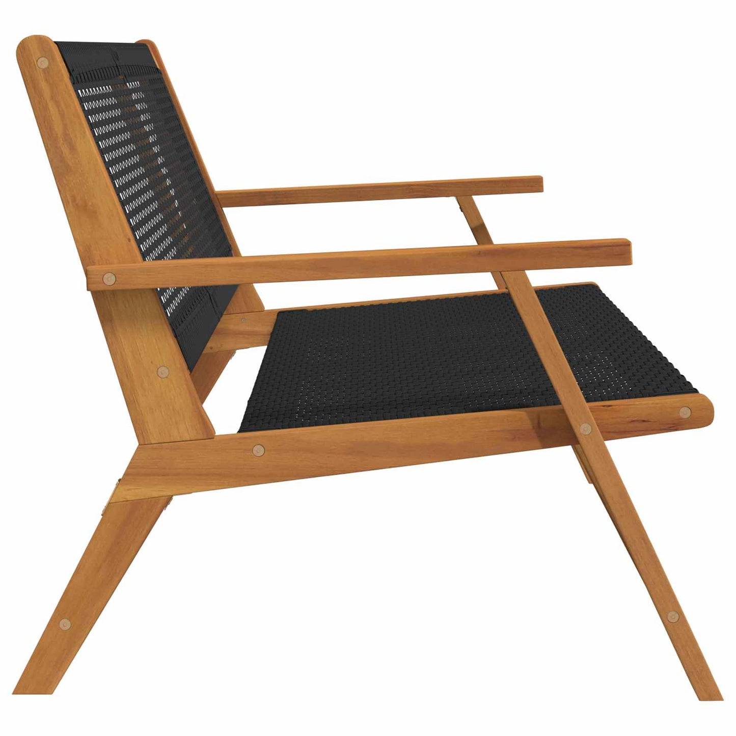 Garden Relax Bench Black Solid Acacia Wood