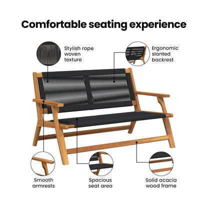 Garden Furniture Black 122 x 78 x 73 cm Solid Acacia Wood