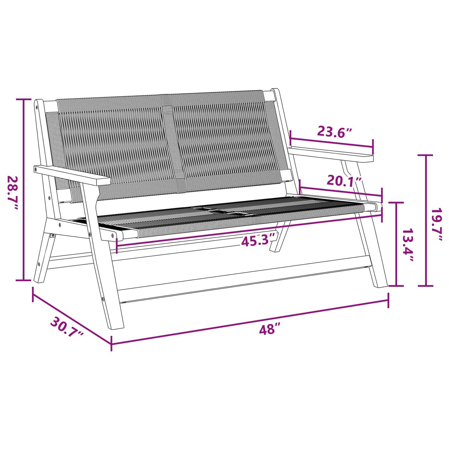 Garden Furniture Black 122 x 78 x 73 cm Solid Acacia Wood