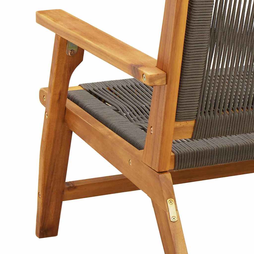Garden Relax Bench Grey Solid Acacia Wood