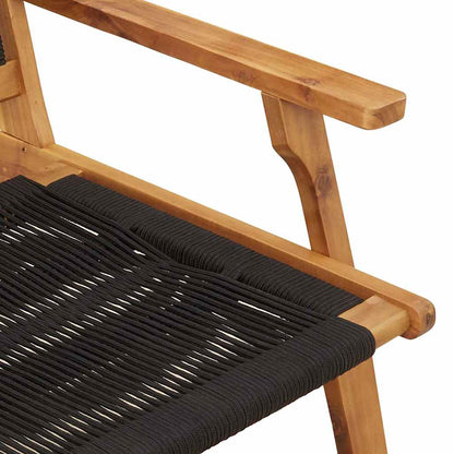 Garden Relax Chair 2 pcs Black Solid Acacia Wood
