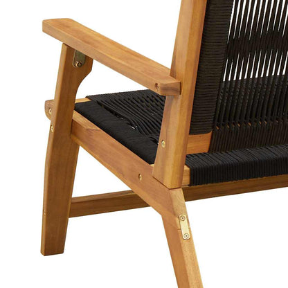 Garden Relax Chair 2 pcs Black Solid Acacia Wood