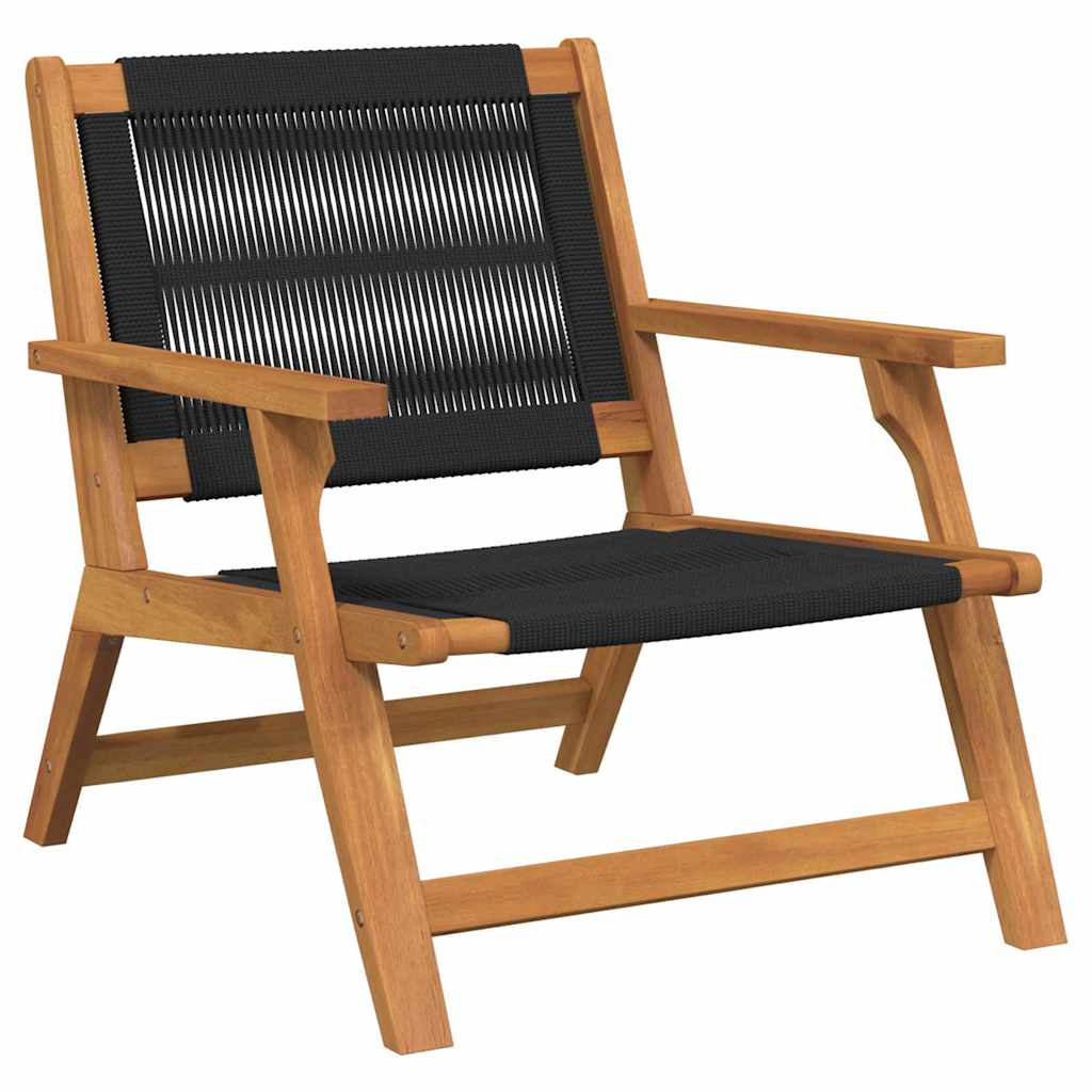Garden Relax Chair 2 pcs Black Solid Acacia Wood
