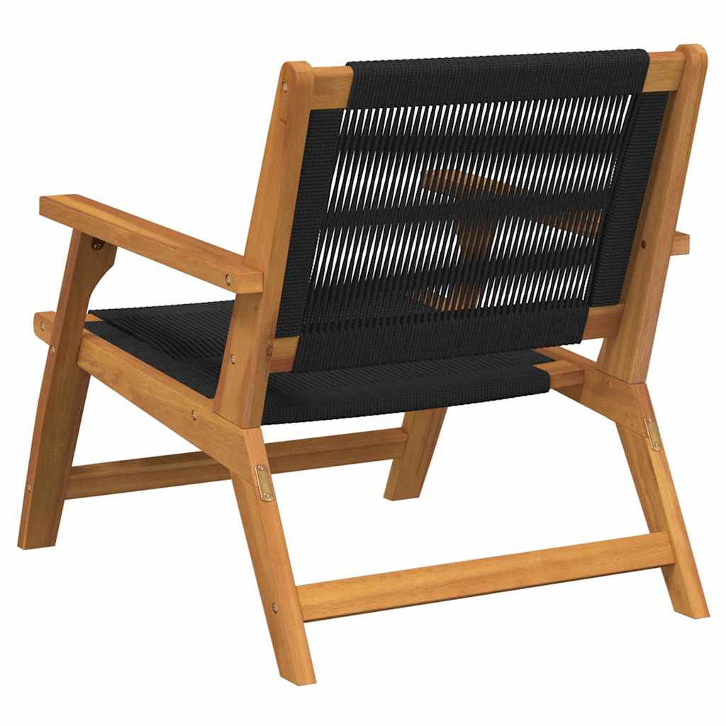 Garden Relax Chair 2 pcs Black Solid Acacia Wood