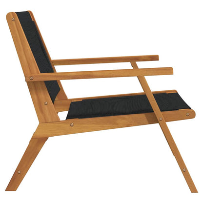 Garden Relax Chair 2 pcs Black Solid Acacia Wood