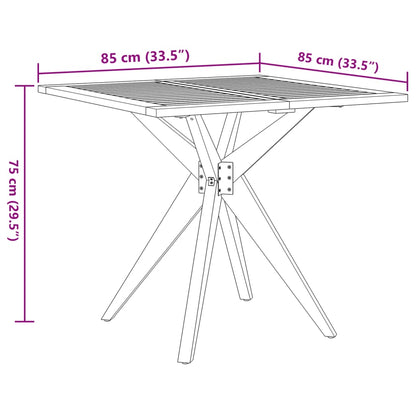 Garden Table Square 85x85x75 cm Solid Wood Acacia