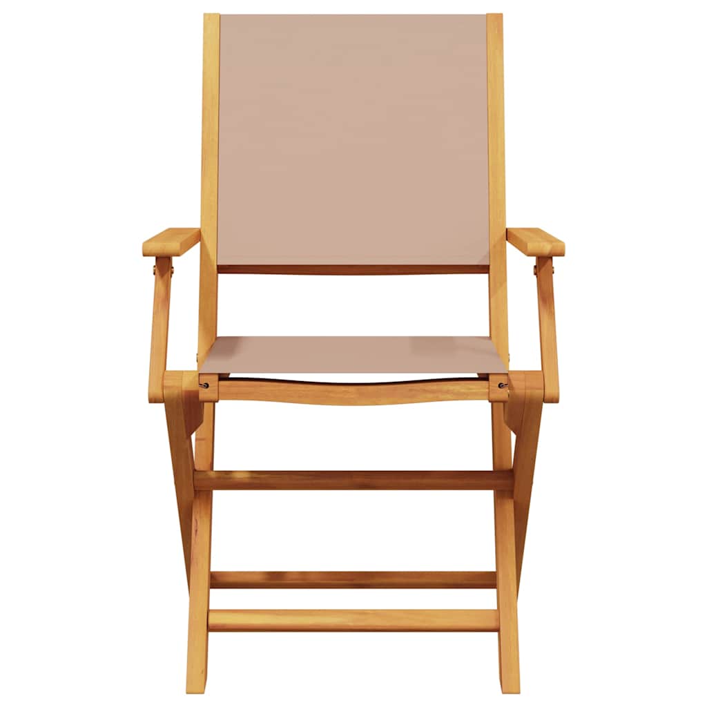 Garden Chairs 2 pcs Taupe Solid Wood Acacia and Fabric