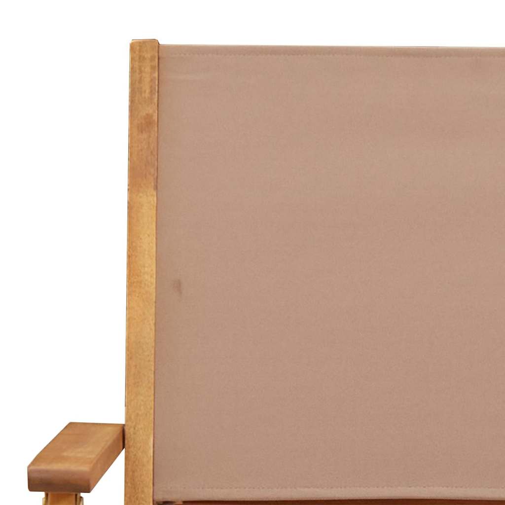Garden Chairs 2 pcs Taupe Solid Wood Acacia and Fabric