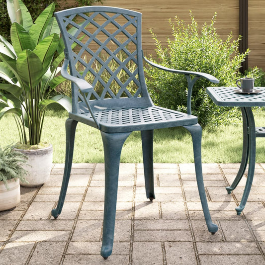 Garden Chairs 2 pcs Green Cast Aluminium