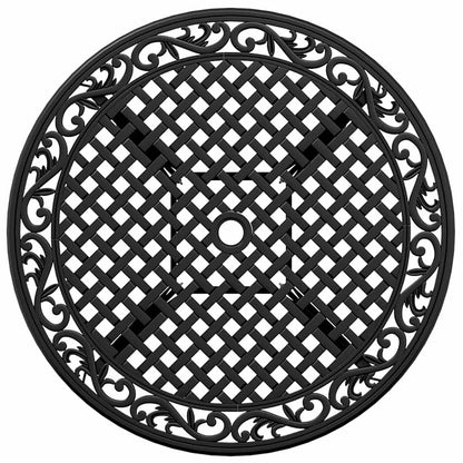 Garden Table Black Ø90x75 cm Cast Aluminium