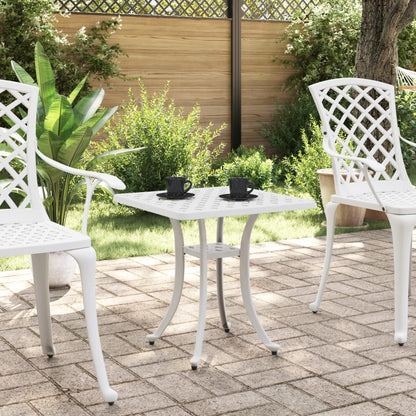 Garden Table White Cast Aluminum Small Durable Garden Table