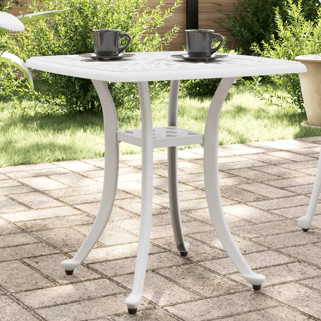 Garden Table White Cast Aluminum Small Durable Garden Table