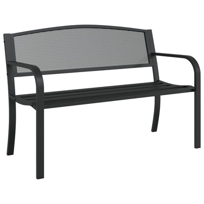 Garden Bench | Black | Powder-Coated Steel | Standard |  Durable