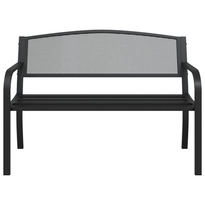 Garden Bench | Black | Powder-Coated Steel | Standard |  Durable