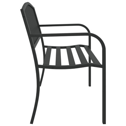 Garden Bench | Black | Powder-Coated Steel | Standard |  Durable