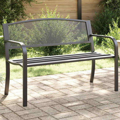 Garden Bench | Black | Powder-Coated Steel | Standard |  Durable