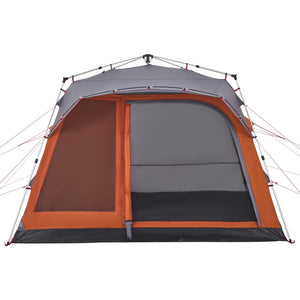 Family Tent Cabin 7-Person Grey and Orange Quick Release