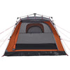 Camping Tent Cabin 4-Person Grey and Orange Quick Release