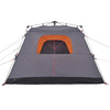 Camping Tent Cabin 4-Person Grey and Orange Quick Release