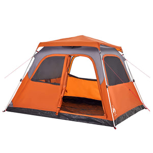 Family Tent Dome 6-Person Grey and Orange Quick Release